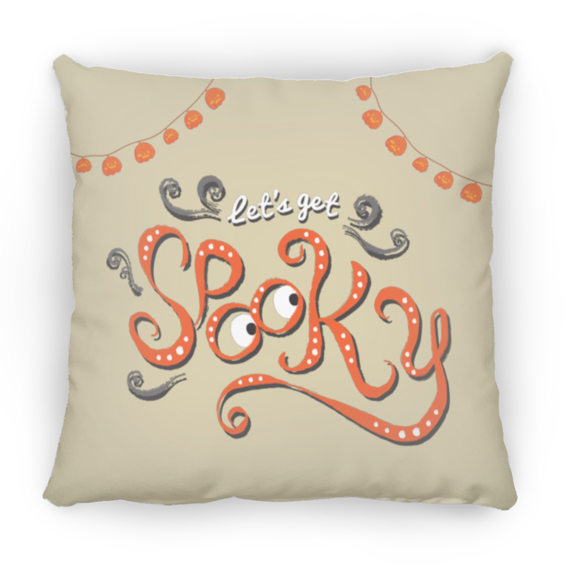 Square Pillow Let's Get Spookey Halloween Decorations