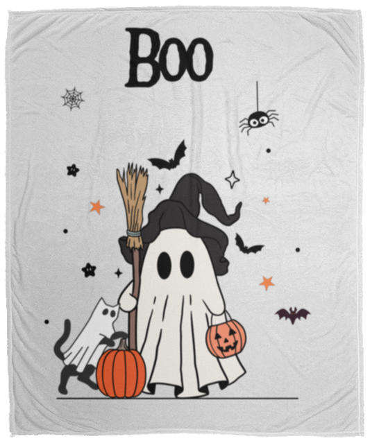 Cozy Plush Fleece Boo Blanket (50x60)