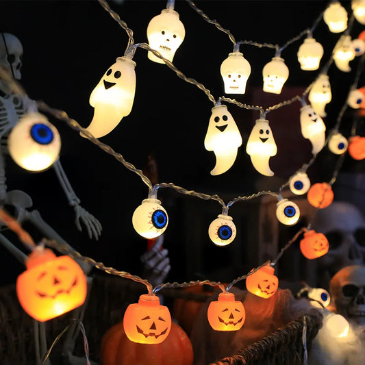 Light Up the Night! 🎃💀 Halloween LED Pumpkin & Skull String Lights