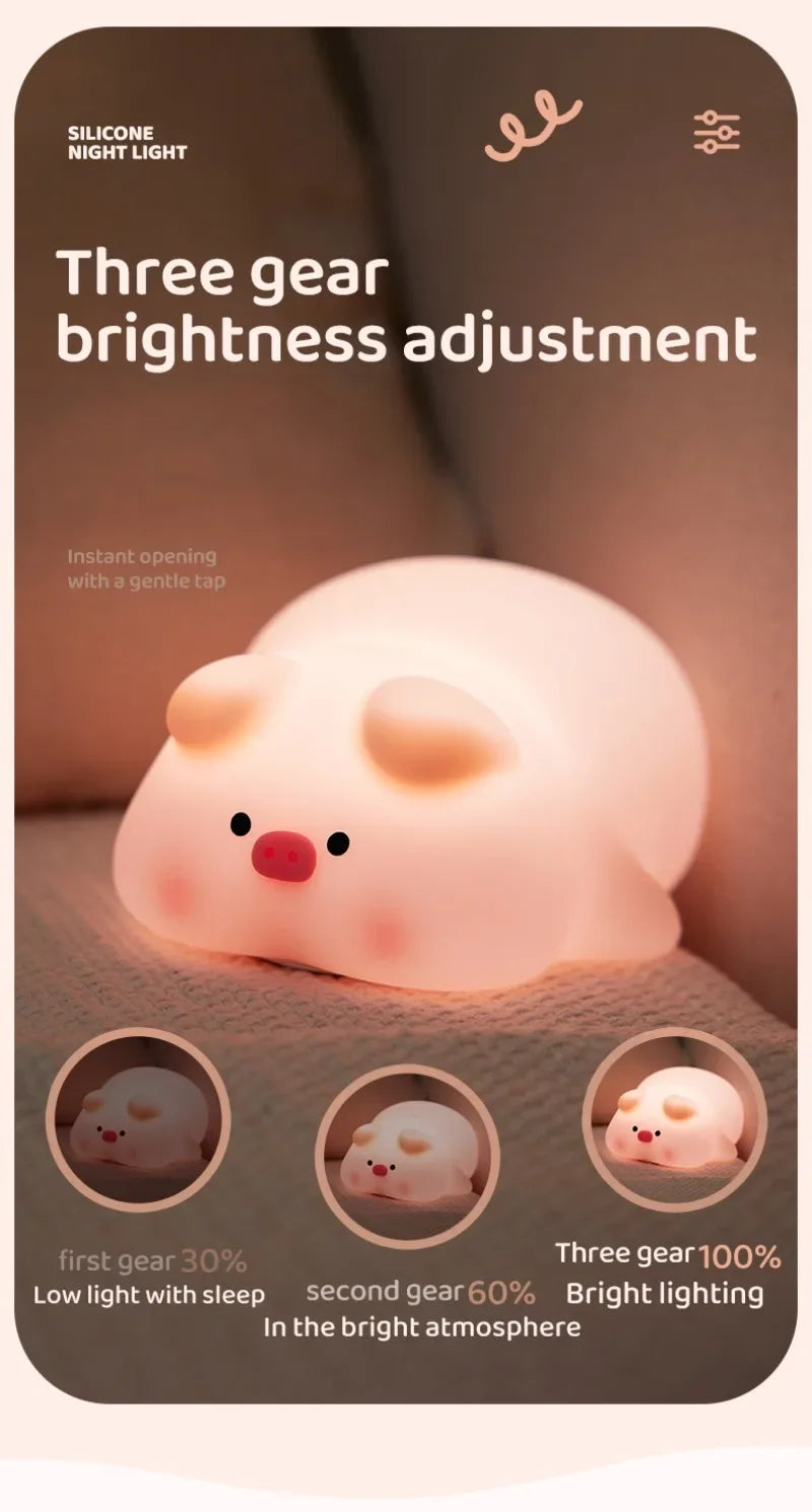 Brighten Up Your Space with the Adorable Pink Piggy Night Light! 🐷✨