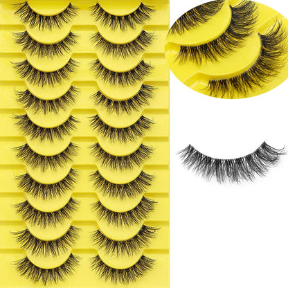 Effortless Glamour! ✨👁️ Invisible Band 3D Faux Mink Lashes – 10 Pairs