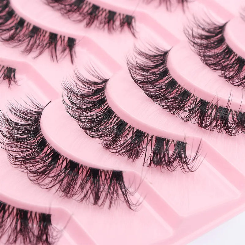 Effortless Glamour! ✨👁️ Invisible Band 3D Faux Mink Lashes – 10 Pairs