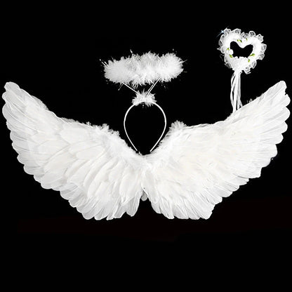 White Angel Heaven Christmas Fancy Dress for Toddler/Girls - Cosplay Halloween Party Tutu Dress, Princess Fairy Kids Outfit