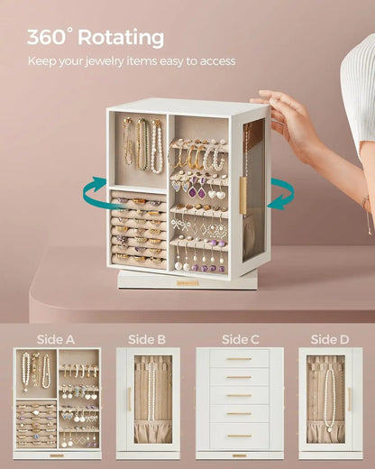 *🎁 Revolutionize Your Jewelry Organization with Our 360° Rotating Jewelry Box!