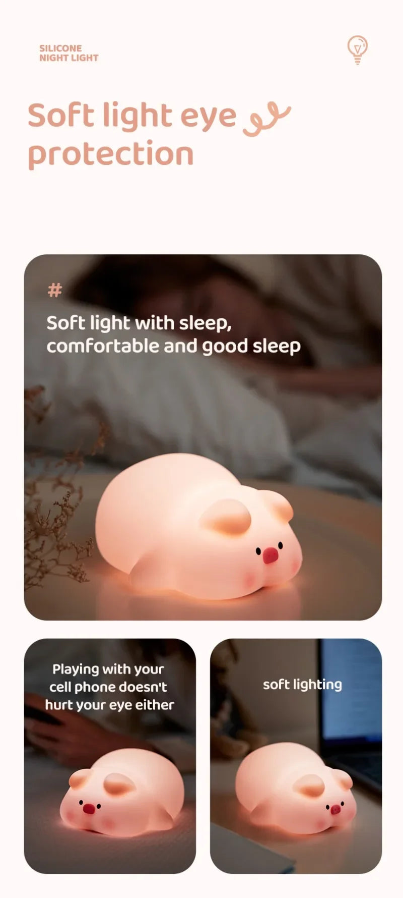 Brighten Up Your Space with the Adorable Pink Piggy Night Light! 🐷✨