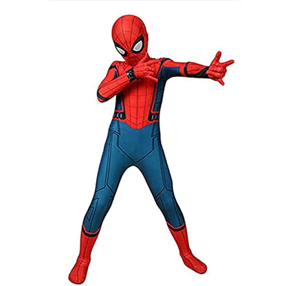 Marvel Spiderman Costume for Kids & Adults - Tobey Maguire Cosplay Bodysuit Superhero Zentai Suit for Halloween, Carnival, Party