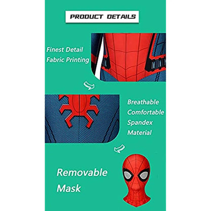 Marvel Spiderman Costume for Kids & Adults - Tobey Maguire Cosplay Bodysuit Superhero Zentai Suit for Halloween, Carnival, Party