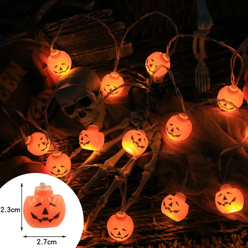 Light Up the Night! 🎃💀 Halloween LED Pumpkin & Skull String Lights