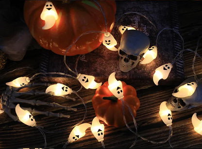 Light Up the Night! 🎃💀 Halloween LED Pumpkin & Skull String Lights