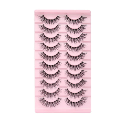 Effortless Glamour! ✨👁️ Invisible Band 3D Faux Mink Lashes – 10 Pairs