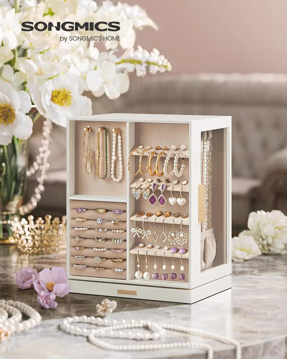 *🎁 Revolutionize Your Jewelry Organization with Our 360° Rotating Jewelry Box!