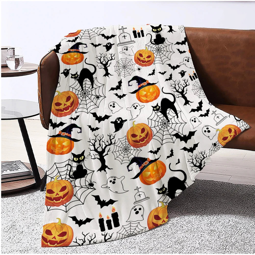 Snuggle into Spooky Comfort! 🖤👻 Halloween Coral Fleece Blanket