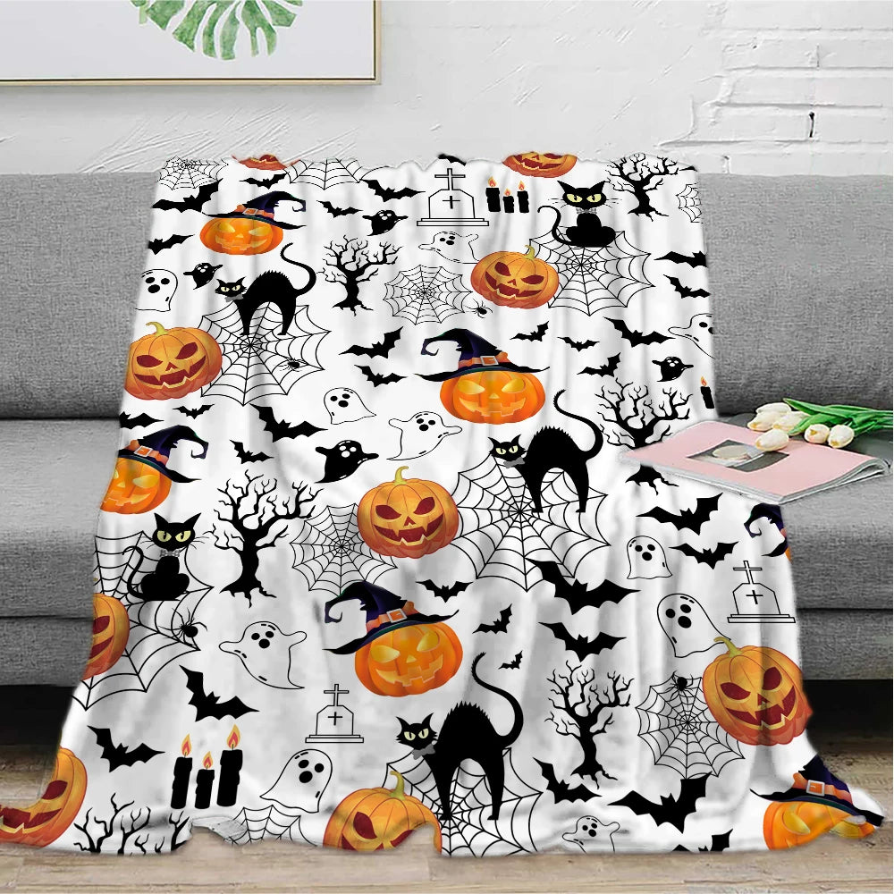 Snuggle into Spooky Comfort! 🖤👻 Halloween Coral Fleece Blanket