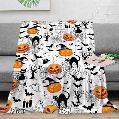 Snuggle into Spooky Comfort! 🖤👻 Halloween Coral Fleece Blanket