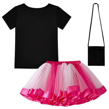 Toddler Girls Halloween Barbie Cosplay Costume - 2pcs Set (Top + Tutu Skirt) for 3-10 Years Old