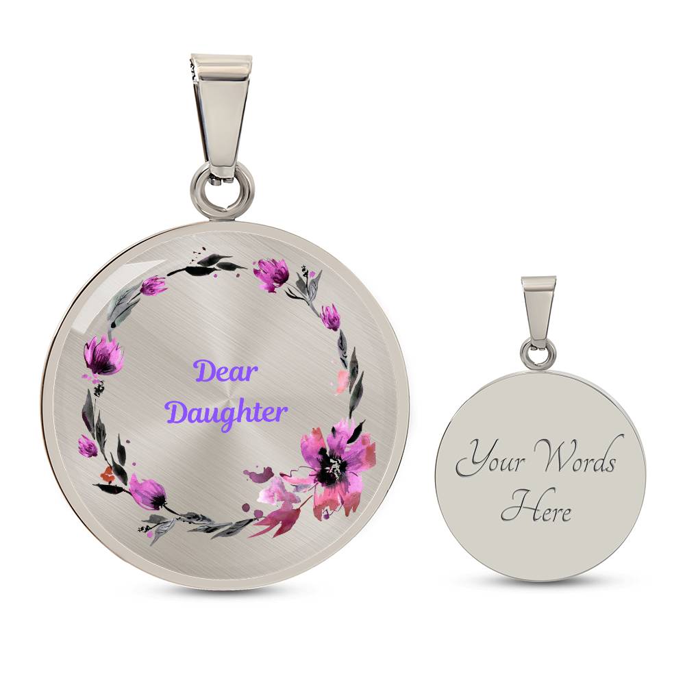 Dear Daughter Circle Pendant of Love 3