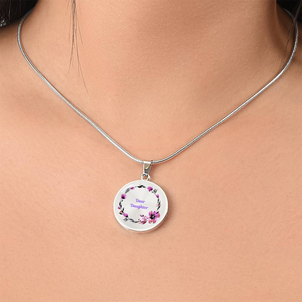 Dear Daughter Circle Pendant of Love 3