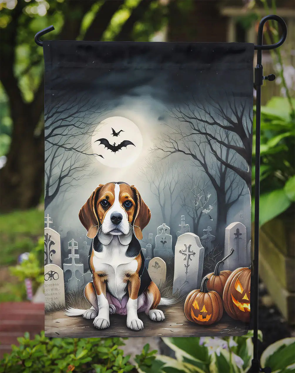 Beagle Spooky Halloween Garden Flag