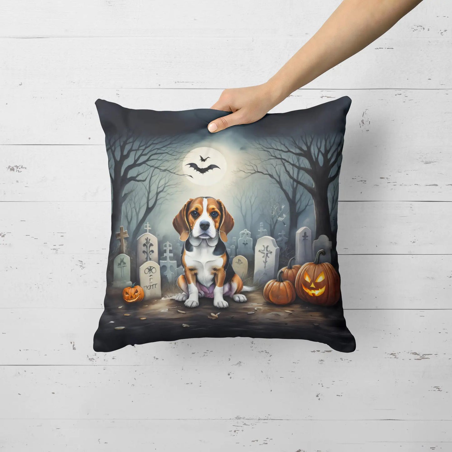 Beagle Spooky Halloween Throw Pillow